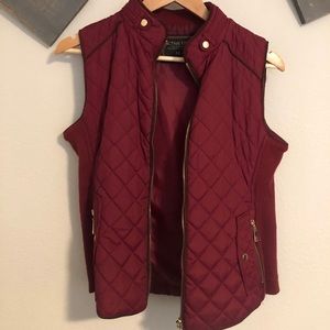 Maroon quilted vest